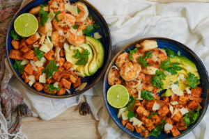 скариди със сладък картоф